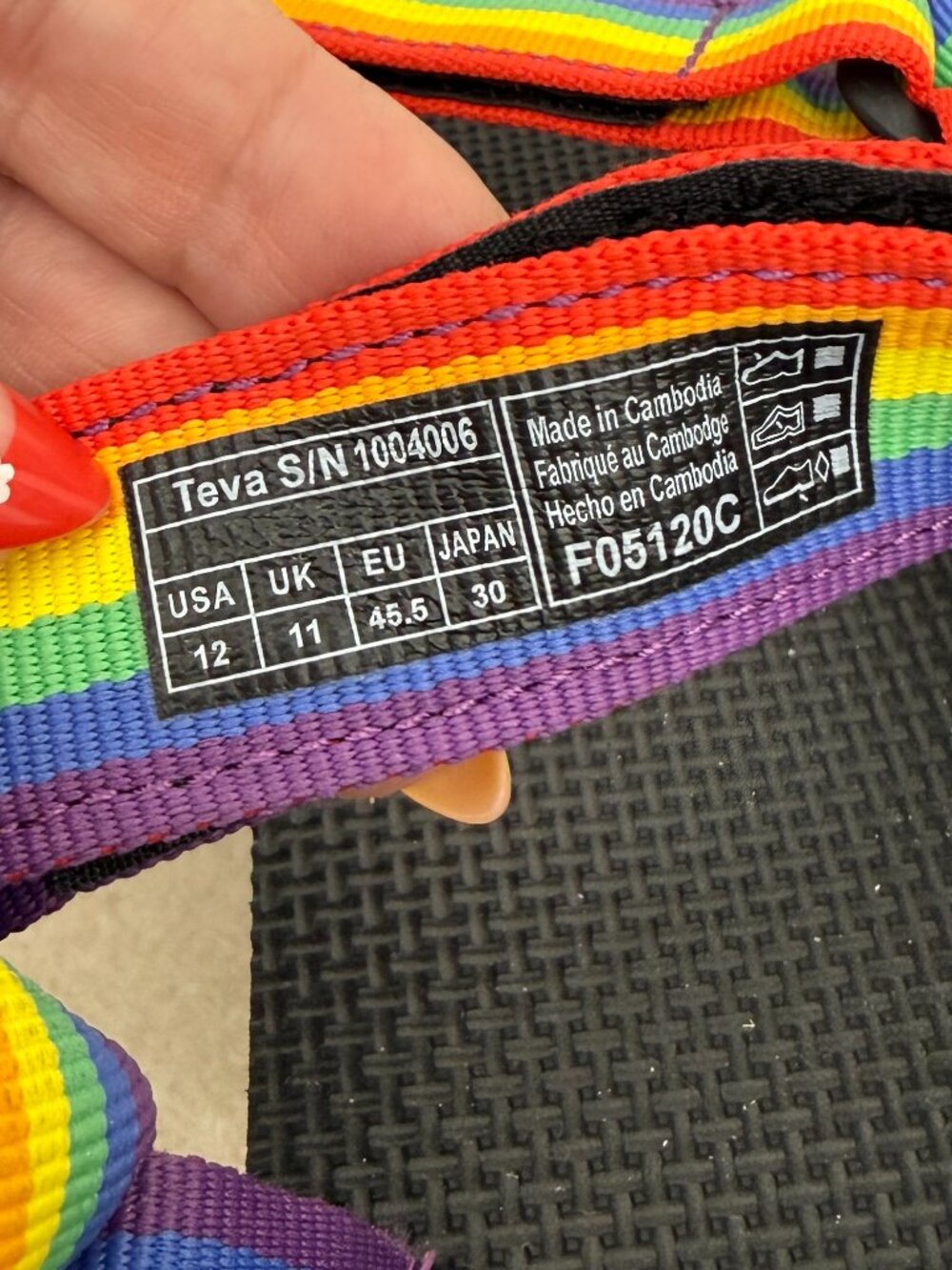 NWOT Teva Original Universal Rainbow Pride Strappy Water Sandals Men's Size 12 - Picture 7 of 7